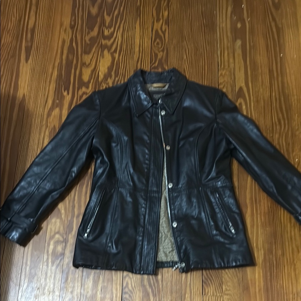 Coach Black Leather Jacket Fitted Silhouette Timeless Design